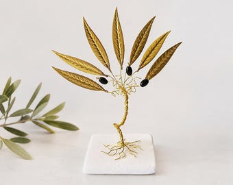 Metal Olive Branch, Olive Wire Tree, Graduation Gift, Symbol of Success and New Beginnings, Greek Souvenir