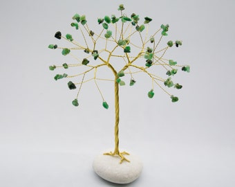 May Birthstone gift, Emerald gemstone tree, 55th Wedding anniversary, Emerald Anniversary gift for her