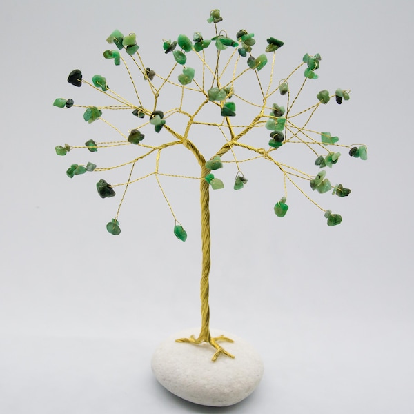 May Birthstone gift, Emerald gemstone tree, 55th Wedding anniversary, Emerald Anniversary gift for her