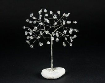 April birthstone tree, Crystal gemstone tree, 15th anniversary gift