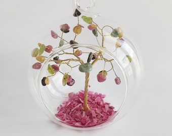 October birthstone gift , Christmas glass ornament, October gemstone tree