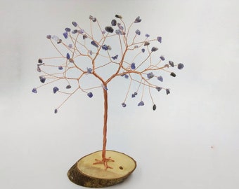 December birthstone gift , 24th anniversary gift, Tanzanite gemstone tree