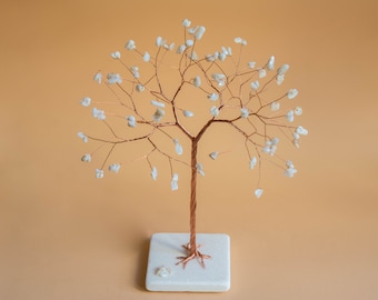 1st anniversary gift, Mother of pearl gemstone tree, first wedding anniversary