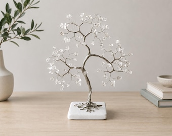 15th Wedding Anniversary gift, Crystal wedding anniversary, Crystal wire tree, Crystal gemstone tree, Crystal gift, Gemstone tree sculpture