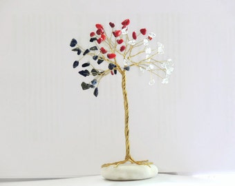 4th of July decor, Patriotic day, Independence day, Presidents day, Memorial day, Military gift, American decor, Red blue white wire tree