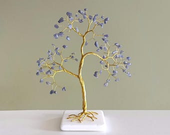 December birthstone gift, 24th anniversary gift, Tanzanite gemstone tree
