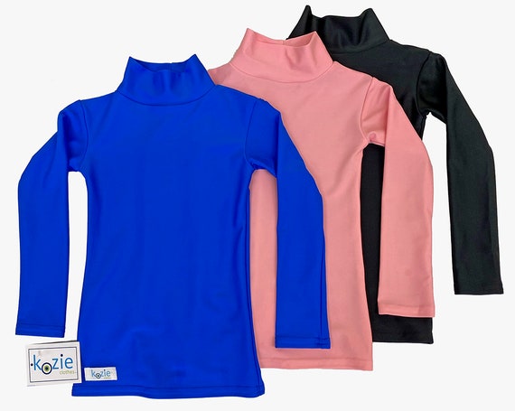Trendy Mock Turtleneck Long Sleeve Compression Shirt, NEW Color Navy 