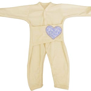 Boys Organic Q-Tee Snuggle, G-Tube and Medical Accessible Long Sleeve and Pant for Preemie, Baby Boys & Toddler