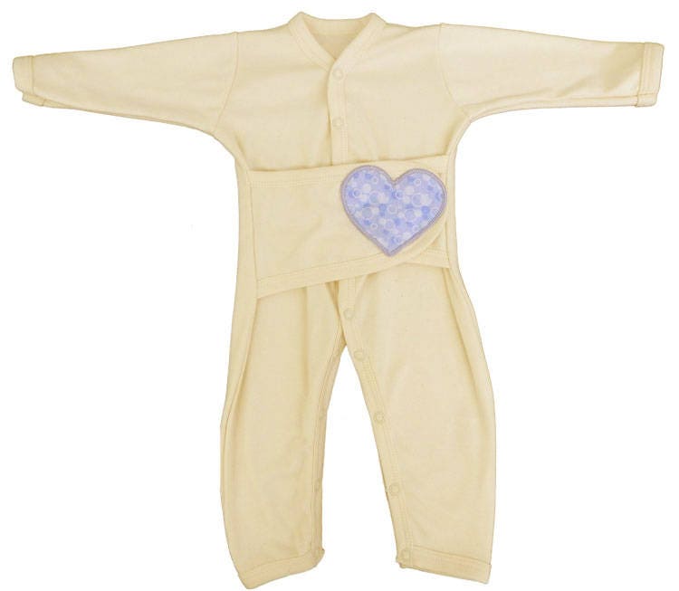 Boys Organic Q-Tee Snuggle, G-Tube and Medical Accessible Long Sleeve and Pant for Preemie, Baby Boys & Toddler
