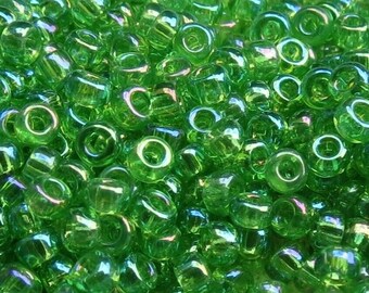 11/0 #259 Transparent Light Green AB Miyuki Seed Beads 24 g