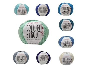 Cotton Yarn Premier COTTON SPROUT   3.5oz 230 yds Choose color