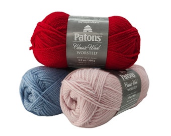 Patons Classic Wool Worsted Yarn 3.5oz 194yds Choose color