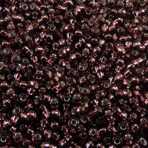 11/0 #13 Silver Lined Dark Smoky Amethyst Miyuki Seed Beads 24 g