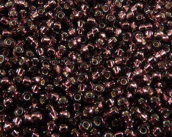 11/0 #13 Silver Lined Dark Smoky Amethyst Miyuki Seed Beads 24 g