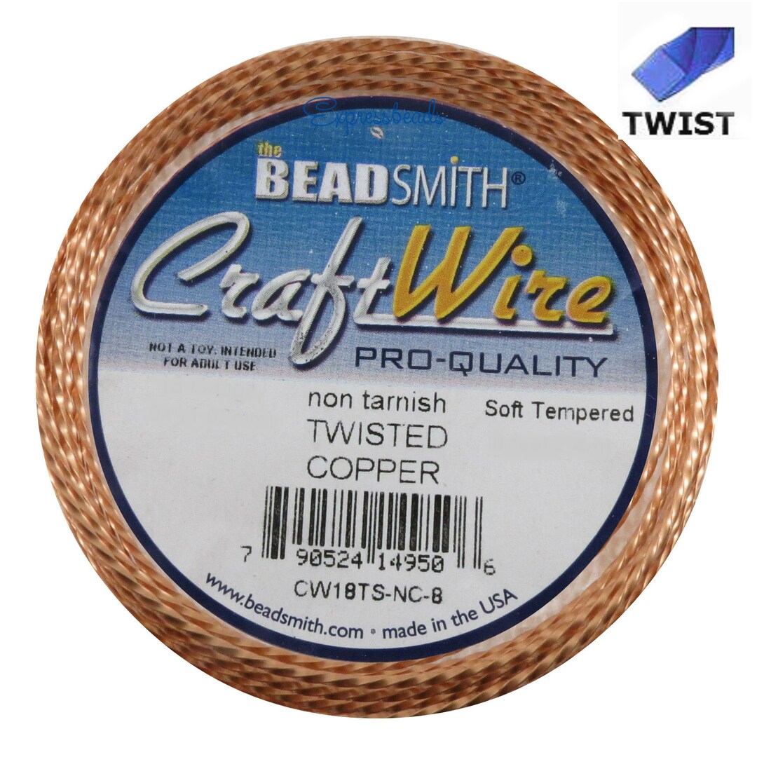 TWISTED Copper Color Craft Wire Beadsmith SOFT Tempered 18-21 Gauge - Etsy