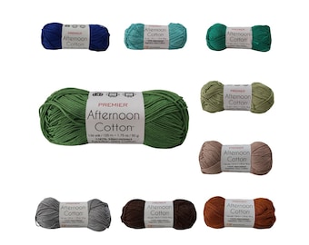 Premier AFTERNOON COTTON   Yarn 1.75oz 136 yds Choose color