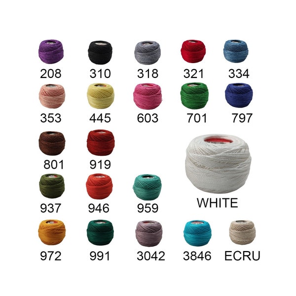 DMC Pearl Cotton Ball Size 8 87yd  Choose color