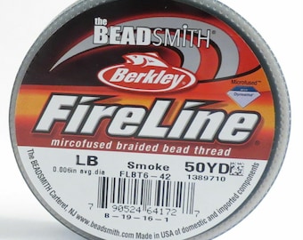 4 lb FIRELINE Smoke Beading Thread  50 yards