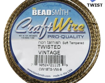 TWISTED Vintage Color Craft Wire BeadSmith SOFT Tempered 18-21 gauge