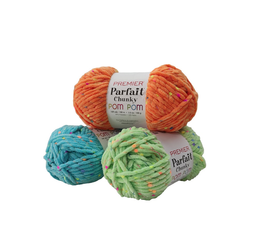 Premier PARFAIT CHUNKY Pom Pom Yarn 3.5oz 109 Yds Choose Color 