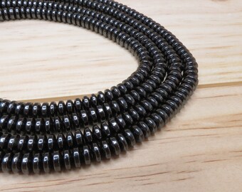 Non-Magnetic Synthetic Hematite 6.5x3mm 15.5" Strand