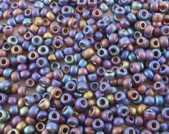 11/0 #135FR Matte Transparent Brown AB Miyuki Seed Beads 24 g