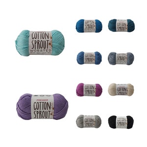 Premier COTTON SPROUT Worsted Yarn 3.5oz 180 yds Elige color