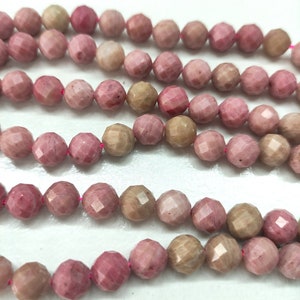 Natural Rhodochrosite Faceted Strands 8 mm 14 inch