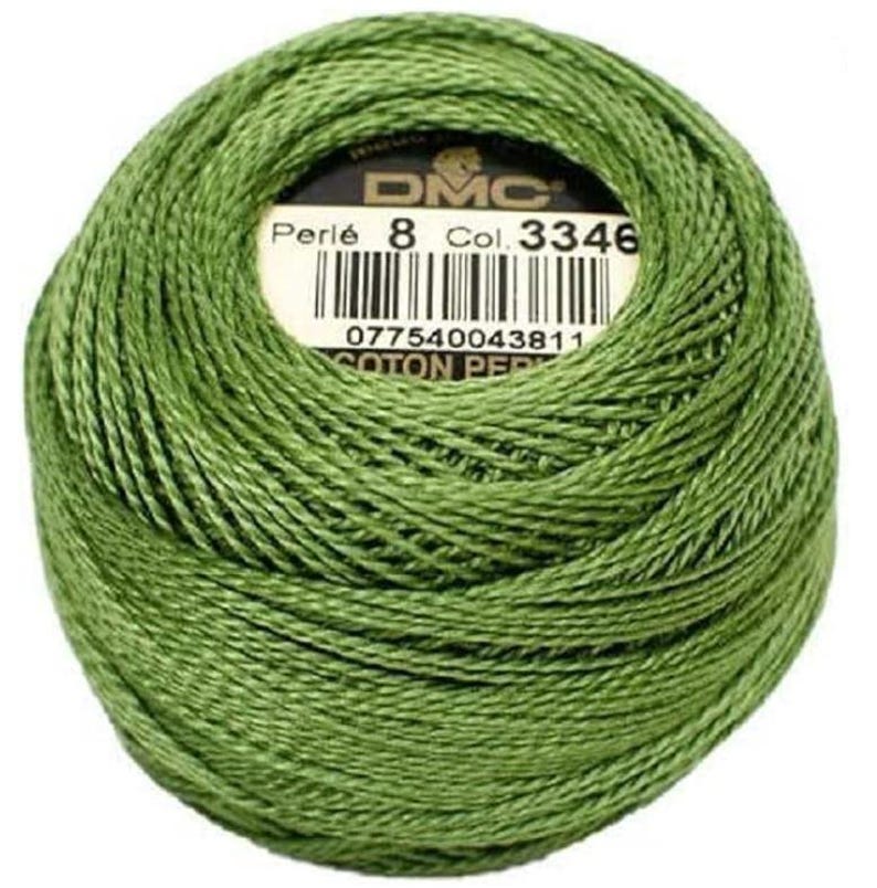 Bola de hilo de algodón DMC Pearl/Perle - Tamaño 8 87 yardas 100% algodón, bordado a mano Elija un color 3346 Hunter Green