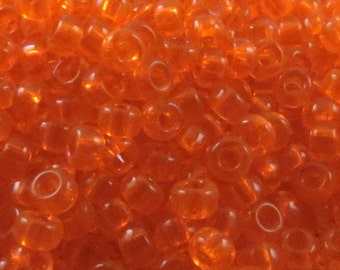 6/0 #138 Transparent Orange Miyuki Seed Beads 20g