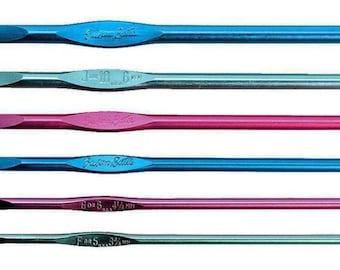 Susan Bates Silvalume Aluminum Crochet Hook US Size B-N