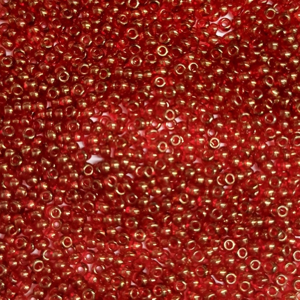 11/0 #309 Transparent Red Gold Luster Miyuki Seed Beads 24 g