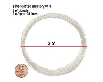 MEMORY WIRE Necklace Size 3.6" 1 oz/apprx. 38 loops Silver-plated Color 24GA