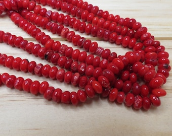 See Bamboo (Imitation Coral) Beads Strands 6x4mm 15.5" Strand