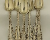 Vintage Monogrammed Sterling Silver Louis XV Whiting Davis Grapefruit Citrus Spoons 6.