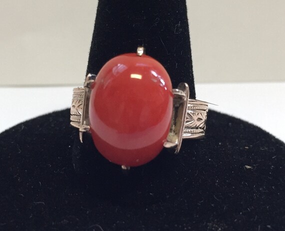 Antique Victorian Rose Gold Coral Ring