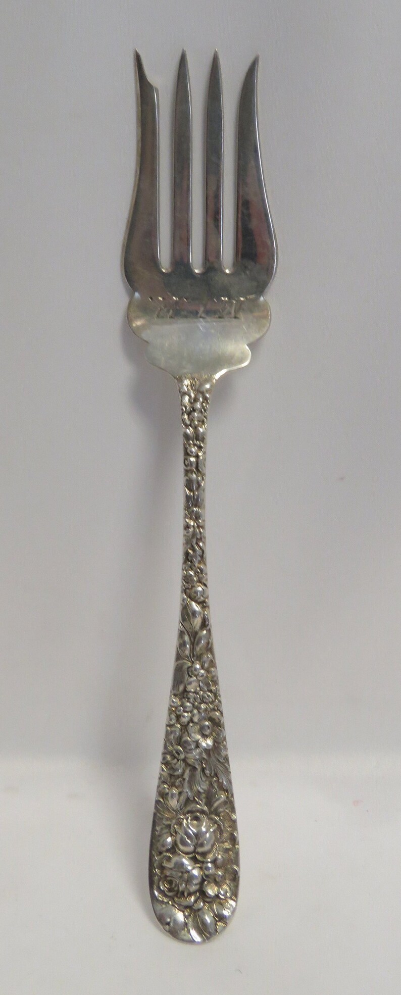 Antique Stieff Rose Sterling Silver Meat Fork Etsy