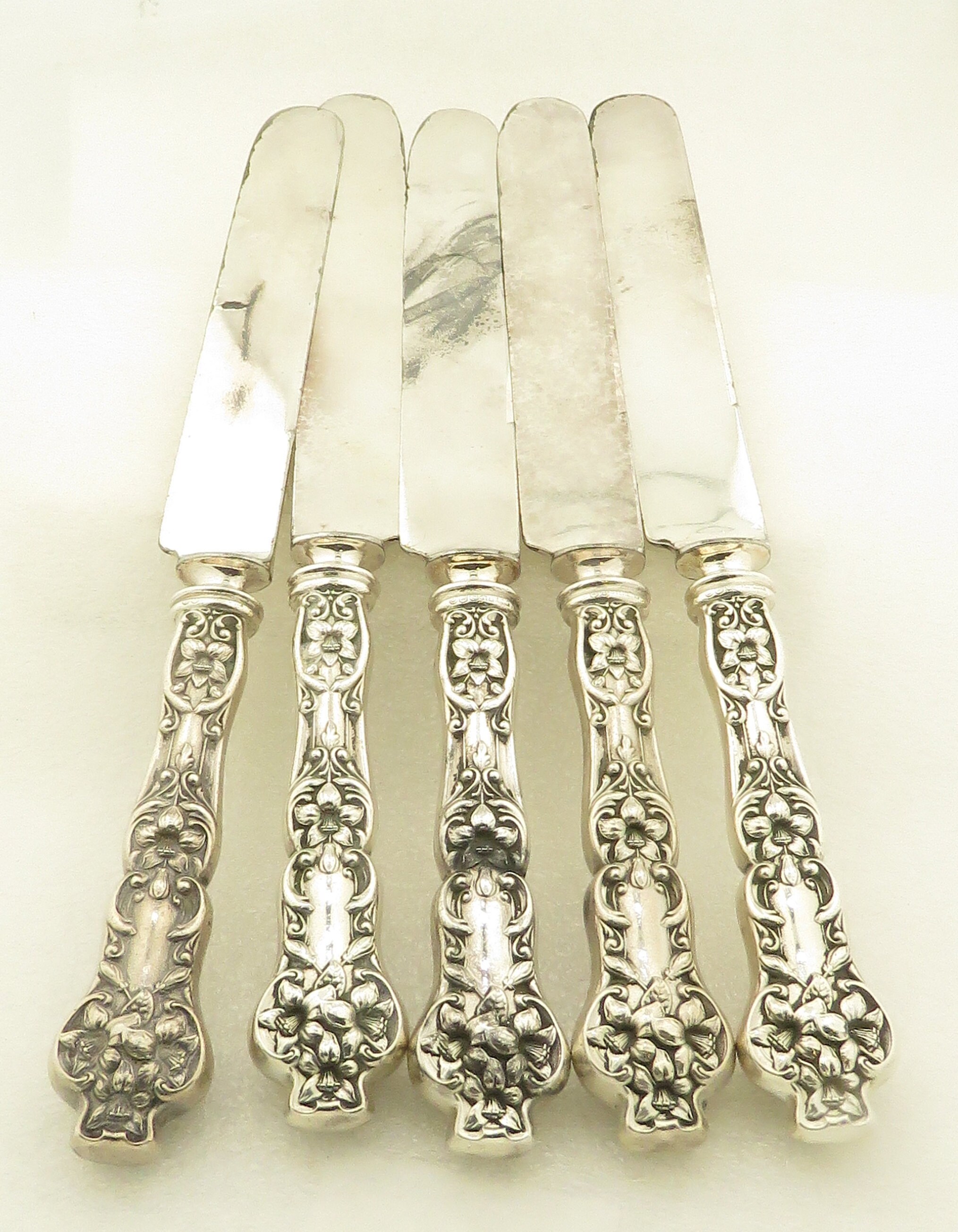Vintage Sterling Silver Handled Bridal Flower Knives 5 Etsy