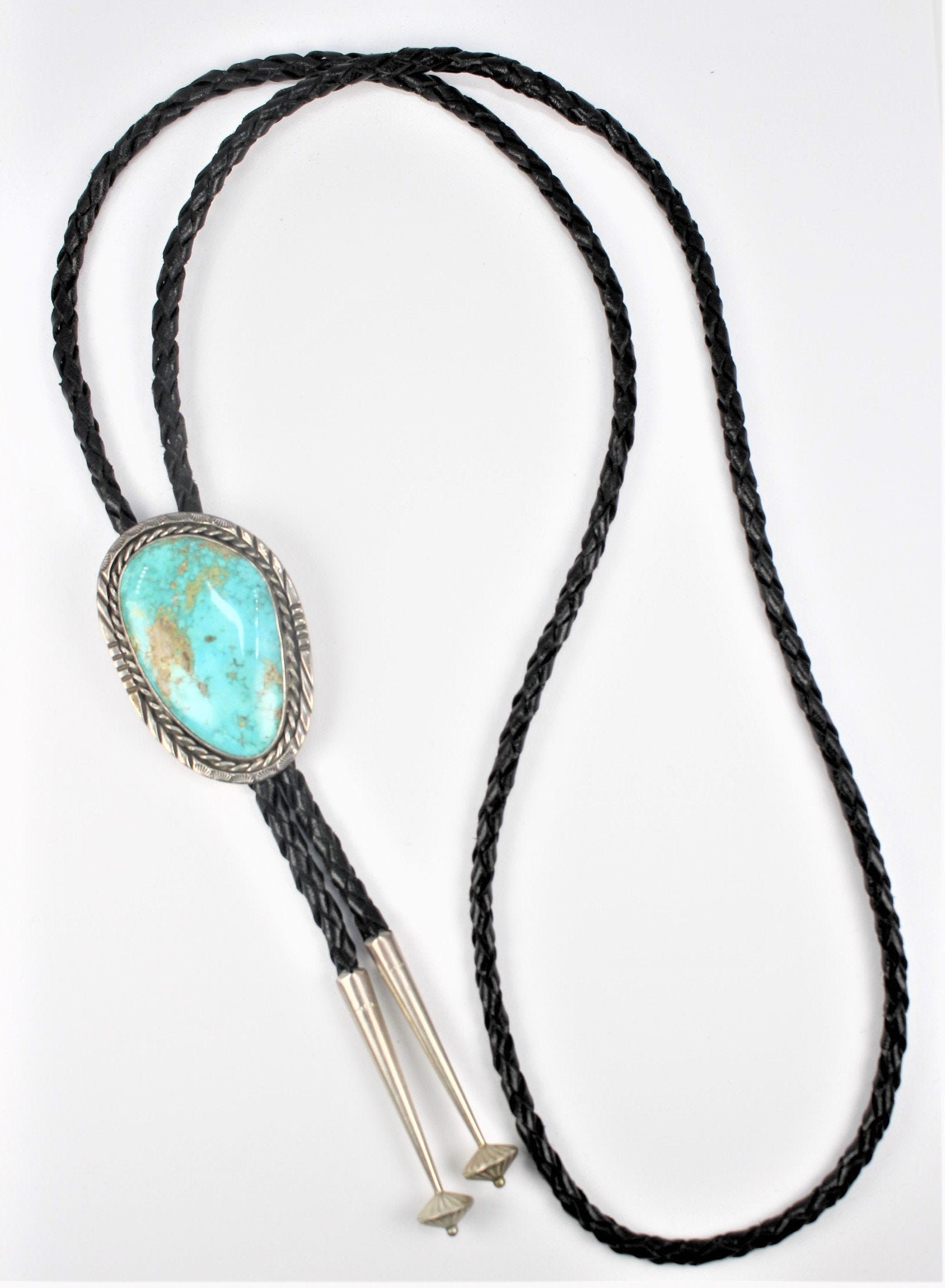Vintage Sterling Silver Turquoise Bolo Tie 8 Etsy