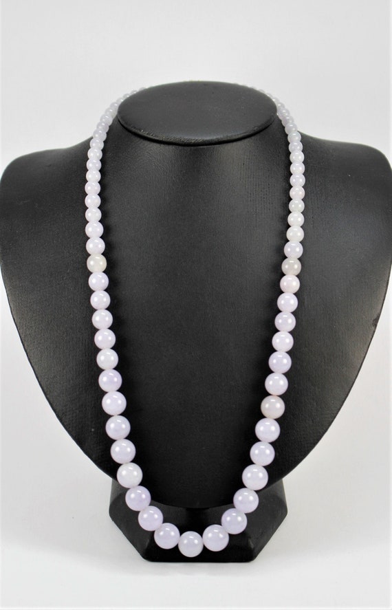 Vintage Lavender Jade Beaded Necklace