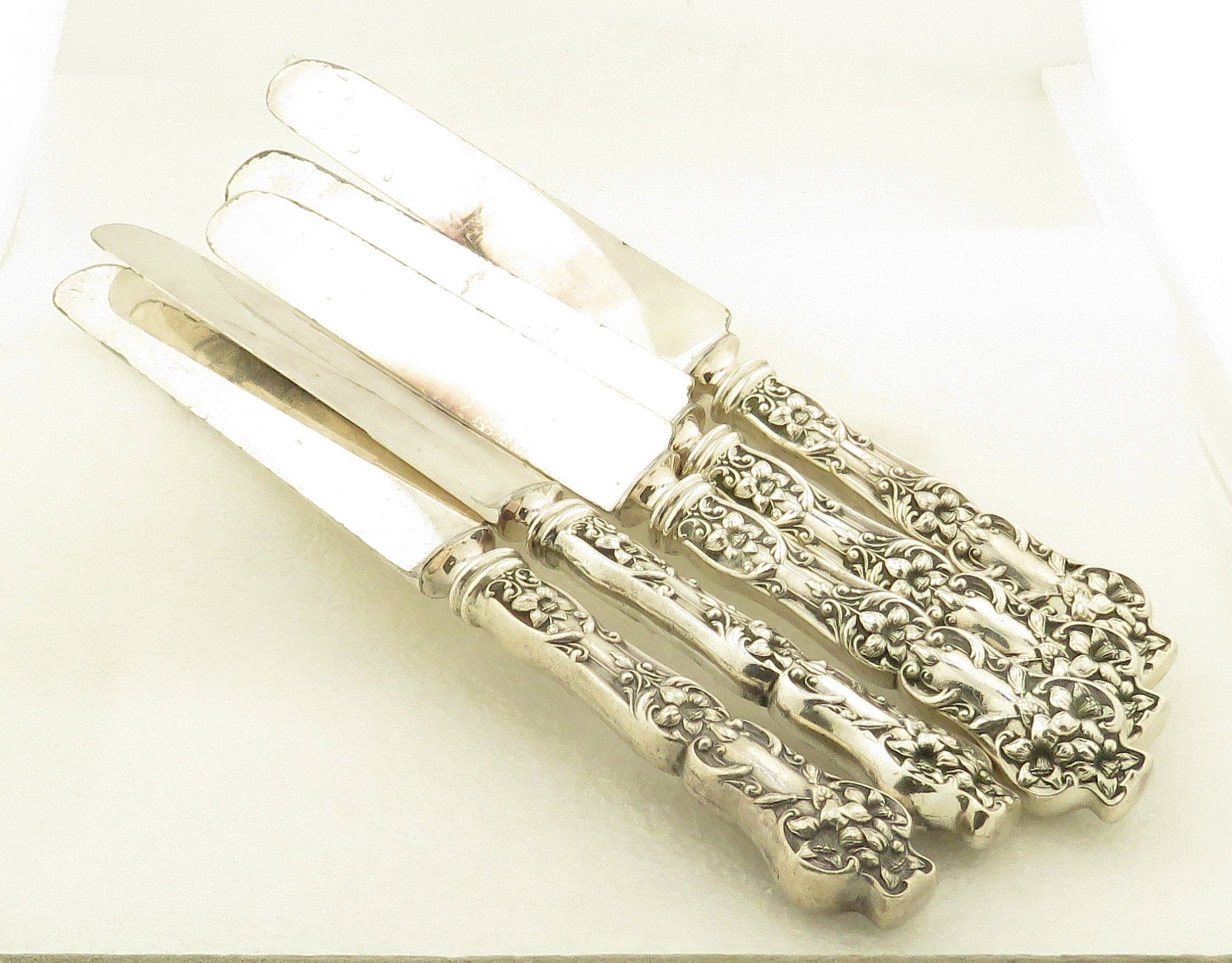 Vintage Sterling Silver Handled Bridal Flower Knives 5 Etsy