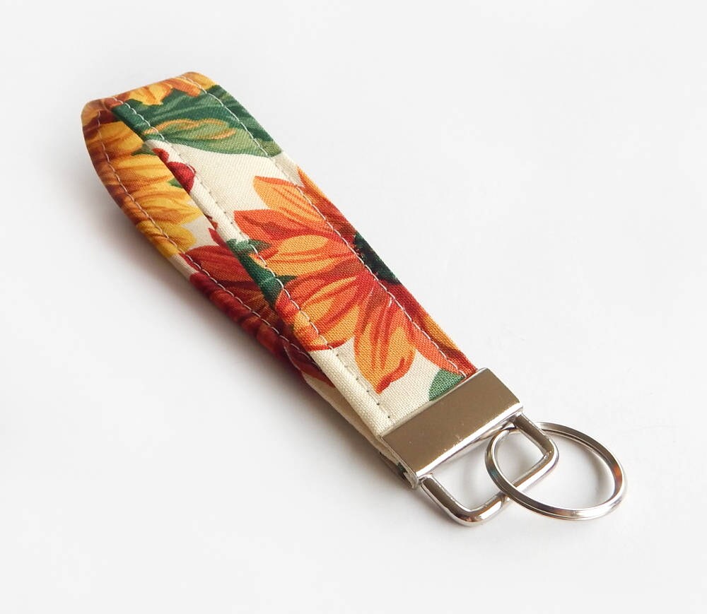 Sunflower Key Fob / Floral Keychain / Key Fob / Sunflowers / Etsy