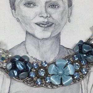 Bridgerton Floral Necklace/ Named “Kate”/ Bridgertons/ One of a Kind/Floral Statement Necklace/ Daphne Bridgerton / Custom Made Bridgerton