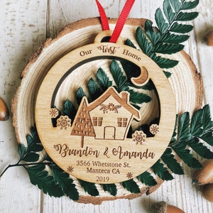 Black Door Personalized Christmas Ornament New Home Ornament Our First Home Real Estate Agent Realtor Gift New House