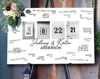 Signo personalizado del libro de visitas de la boda / Libro de visitas de la boda minimalista / Alternativa del libro de visitas de la boda rústica / Libro de visitas de la boda único