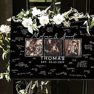 Guest Book For Wedding With Picture Custom Photo Wedding Guest Book Sign Rustic Wedding Guest Book Alternative Guest Book On Canvas image 2