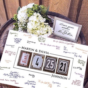 Modern Wedding Guest Book / Wedding Guest Book Alternative / Rustic Guest Book / Classic Wedding Guest Book