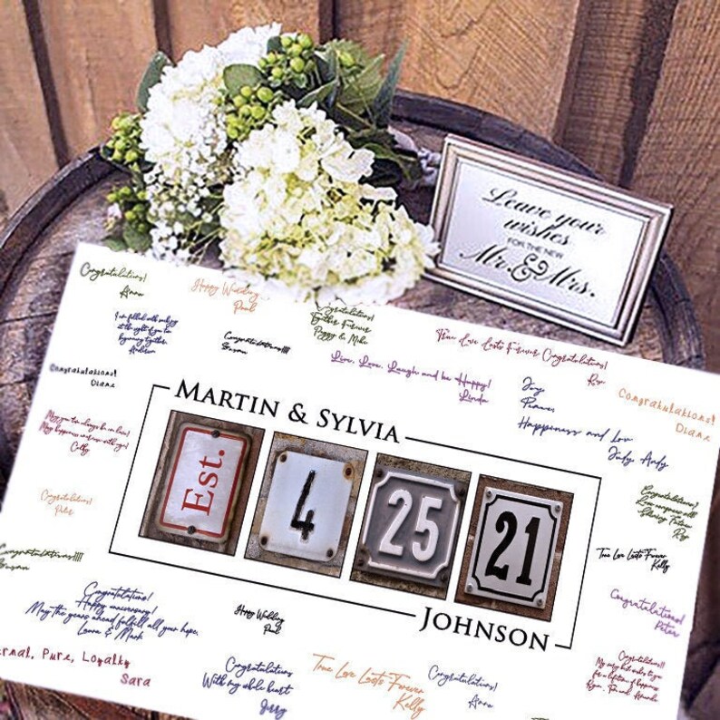 Modern Wedding Guest Book / Wedding Guest Book Alternative / Rustic Guest Book / Classic Wedding Guest Book 