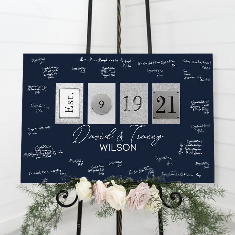 Personalized Wedding Guest Book Sign / Minimalist Wedding Guest Book / Rustic Wedding Guest Book Alternative / Unique Wedding Guest Book image 4