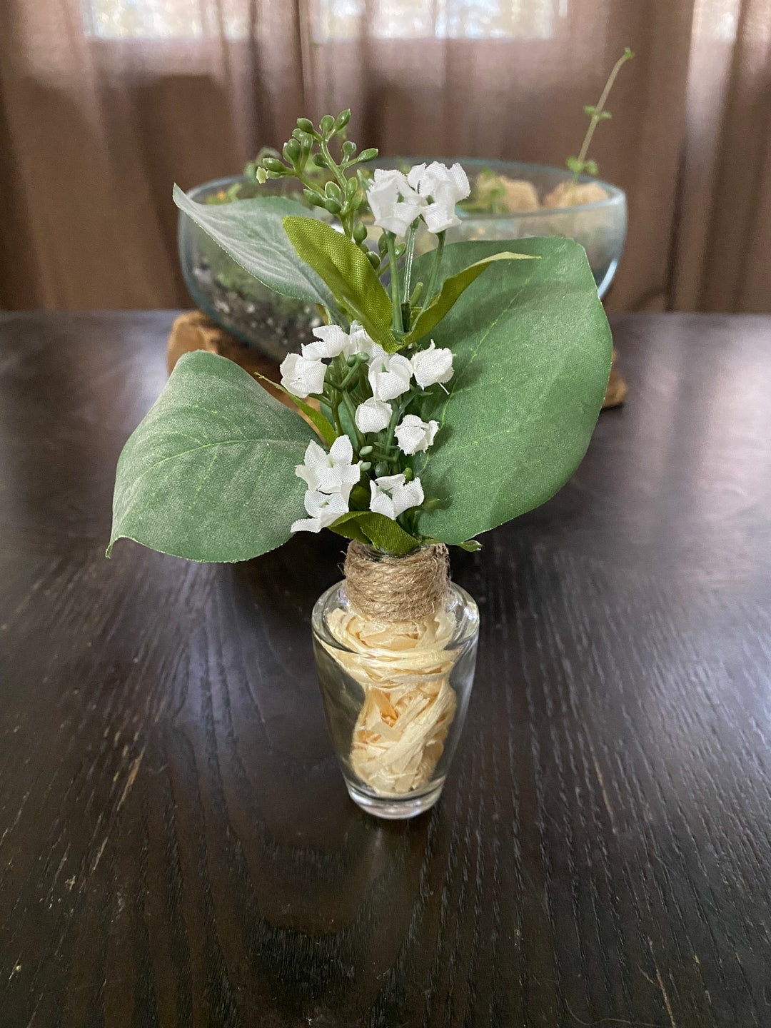 Mini Faux Flower Vase Small Fake Floral Arrangement Upcycled Etsy